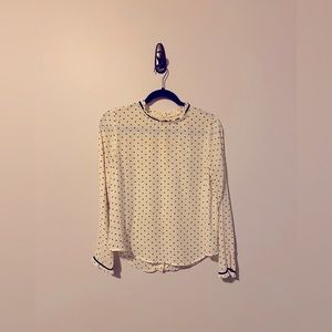 Forever 21 Polka Dot Blouse in White